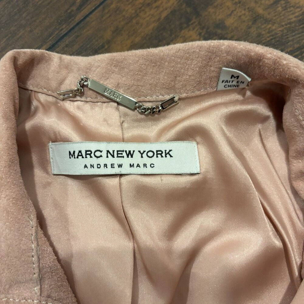 Marc New York Andrew Marc size Medium Dusty Light Pink 100% Leather Jacket - Picture 4 of 7